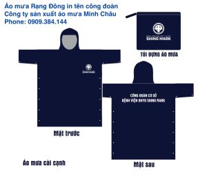  áo mưa Rạng Đông in logo bệnh viện 